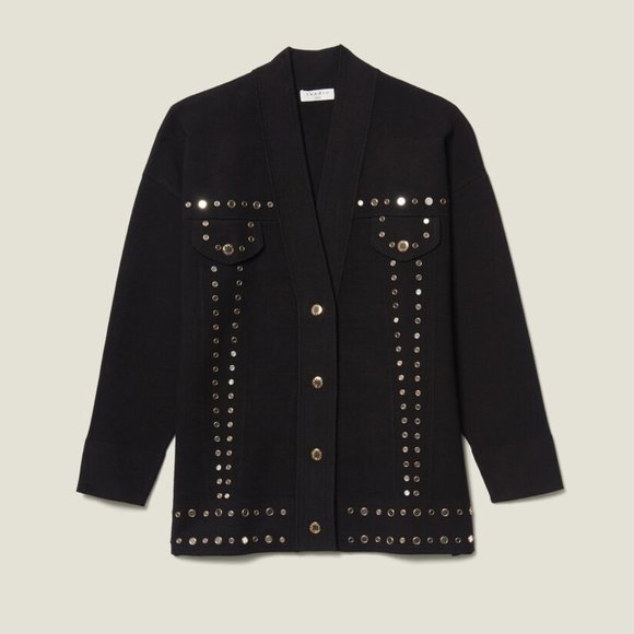 Sandro | Sweaters | Cardigan Trimmed 